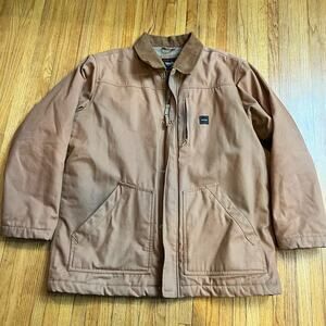 Walls Work Coat Mens XL Sherpa Lined Tan Canvas Jacket